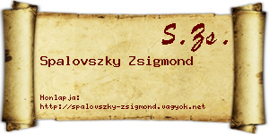 Spalovszky Zsigmond névjegykártya